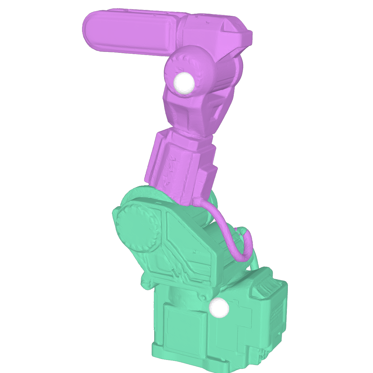 The arm split into 2 parts