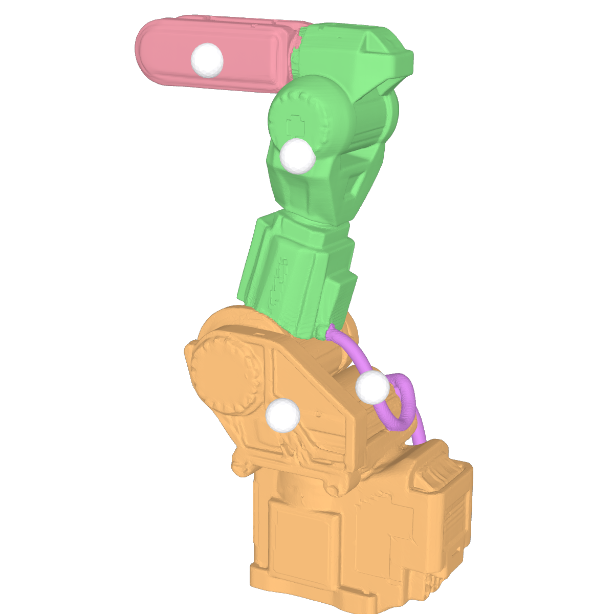 The arm split into 4 parts